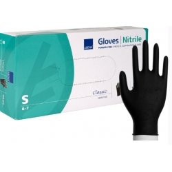 GANTS NITRILE NON POUDRES NOIR S / 100